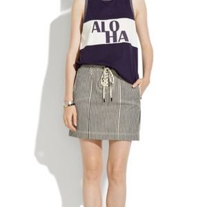 SOLD Madewell Ticking Stripe Mini Skirt